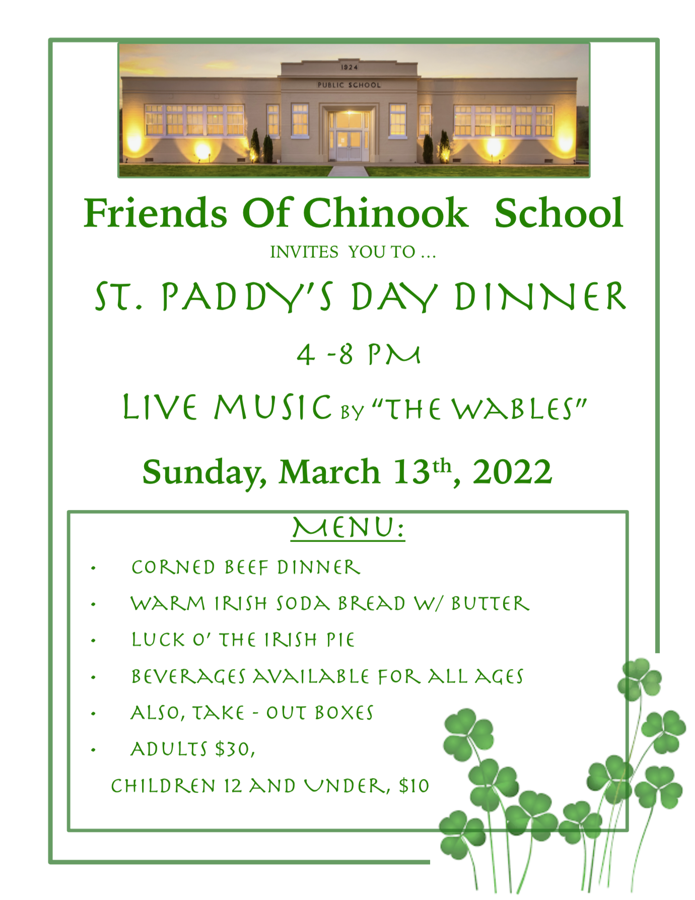 St Patrick's Dinner and Music
