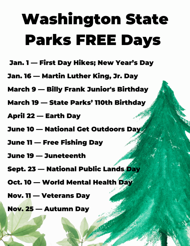 Free Washington State Parks Day